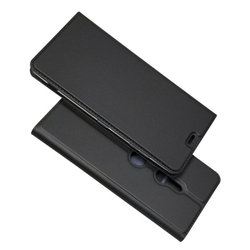Folio-hoesje Sony Xperia XZ3 Marineblauw Zwart Telefoonhoesje Eerste Klas Serie