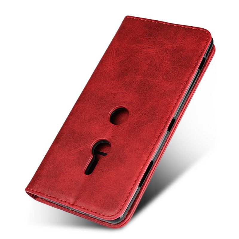 Folio-hoesje voor Sony Xperia XZ3 Rood Zwart Leereffect