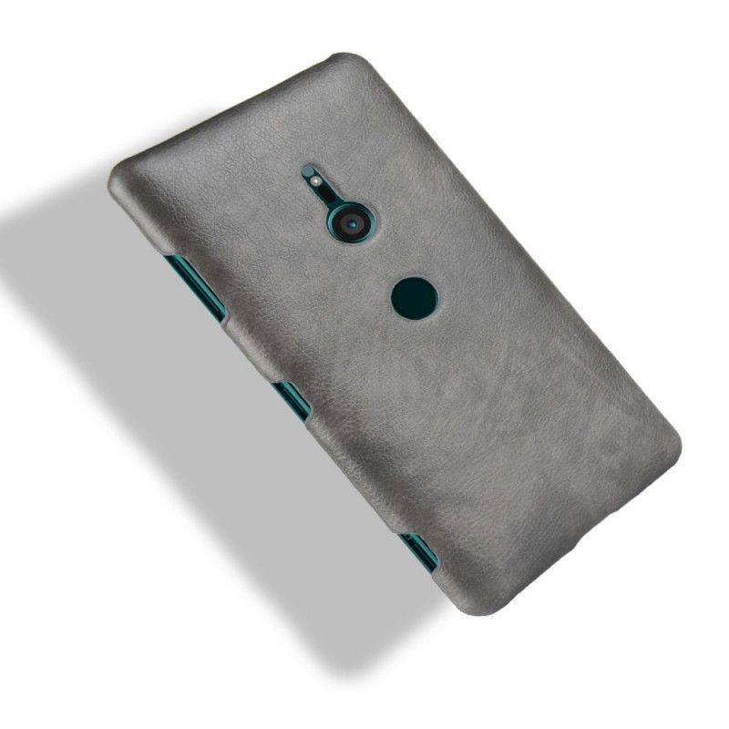 Hoesje Sony Xperia XZ3 Grijs Zwart Performance Lychee Leereffect