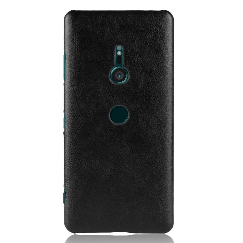 Hoesje Sony Xperia XZ3 Grijs Zwart Performance Lychee Leereffect
