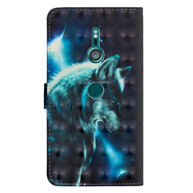 Leren Hoesje Sony Xperia XZ3 Majestueuze Wolf