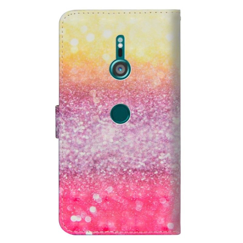 Leren Hoesje Sony Xperia XZ3 Verloop Magenta Glitter