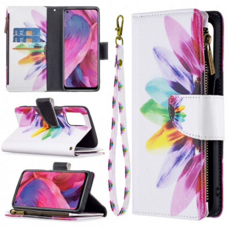 Bescherming Hoesje Oppo A54 5g / A74 5g Bloemzak Met Rits