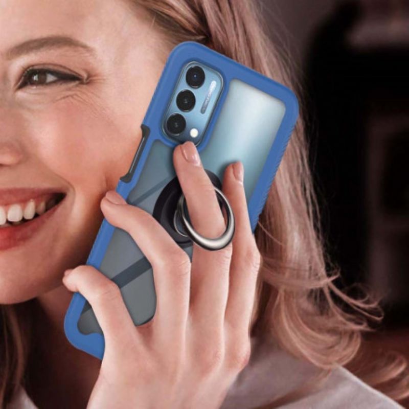 Cover Hoesje Oppo A54 5g / A74 5g Telefoonhoesje Hybride Afgeschuinde Randen Met Ring