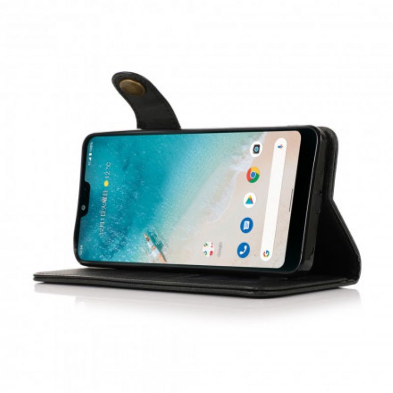 Flip Case Leren Oppo A54 5g / A74 5g Kunstleer Knoop Khazneh