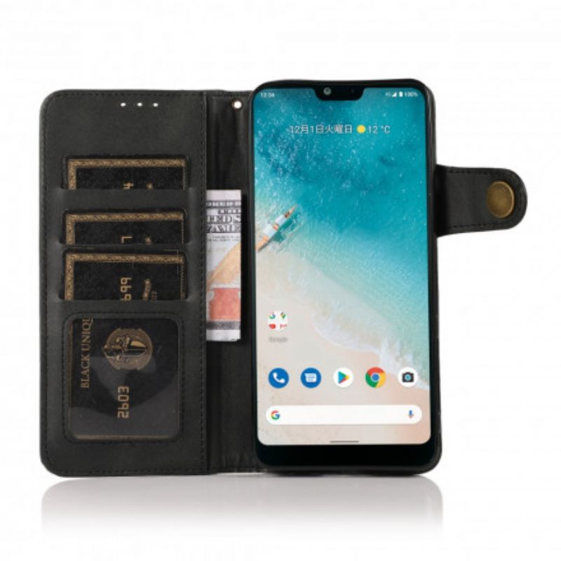 Flip Case Leren Oppo A54 5g / A74 5g Kunstleer Knoop Khazneh