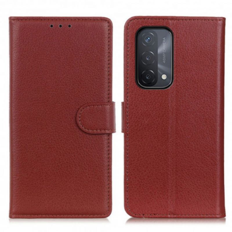 Flip Case Leren Oppo A54 5g / A74 5g Lychee Kunstleer