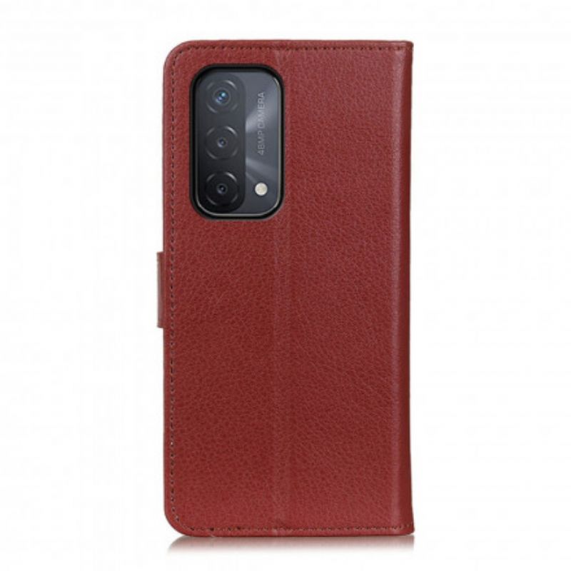 Flip Case Leren Oppo A54 5g / A74 5g Lychee Kunstleer