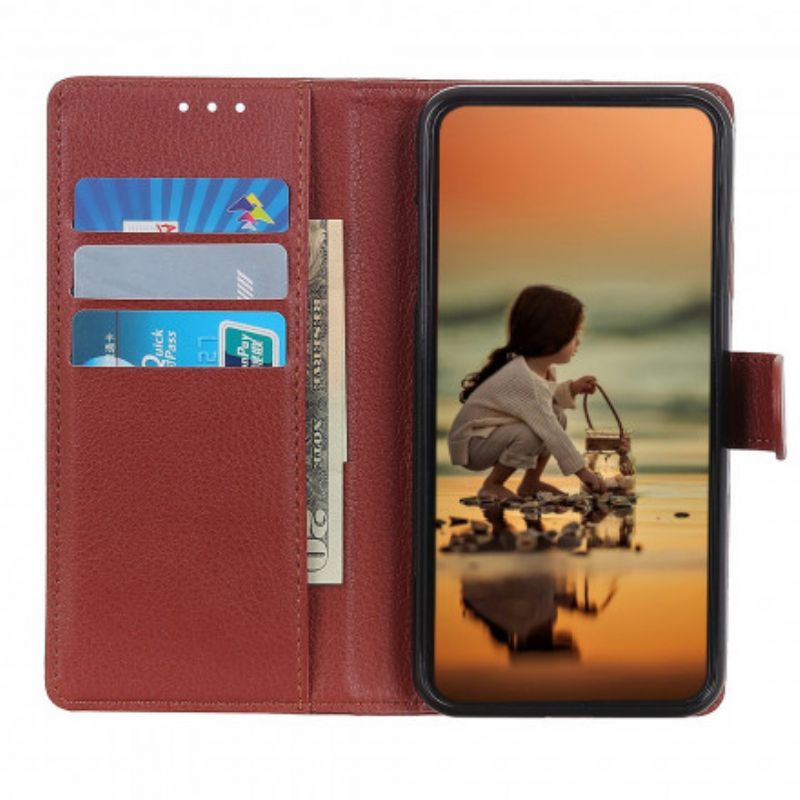 Flip Case Leren Oppo A54 5g / A74 5g Lychee Kunstleer