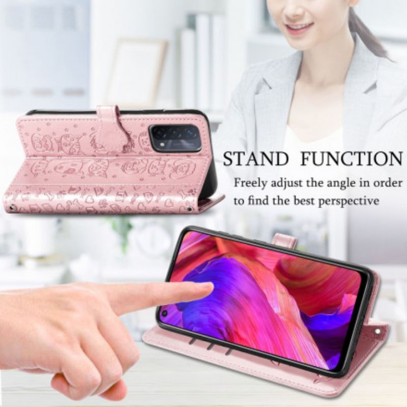 Folio-hoesje Oppo A54 5g / A74 5g Telefoonhoesje Geanimeerde Dieren