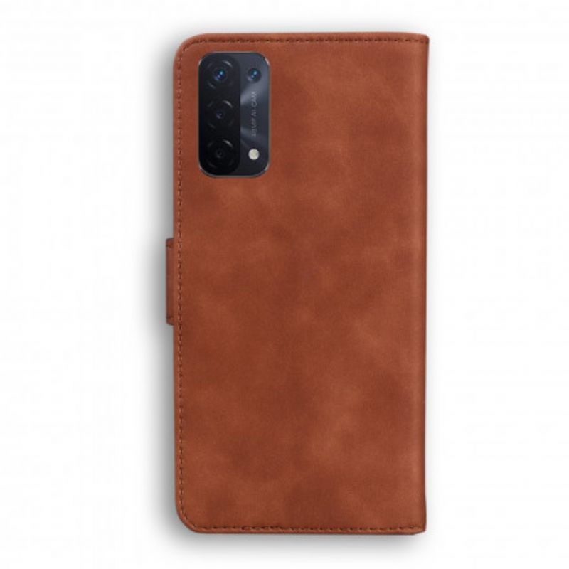 Folio-hoesje Oppo A54 5g / A74 5g Telefoonhoesje Monochroom Leereffect