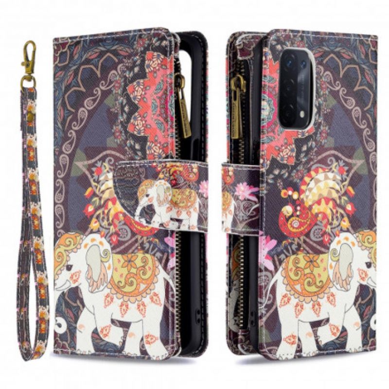 Folio-hoesje Oppo A54 5g / A74 5g Telefoonhoesje Olifant Zak Met Rits