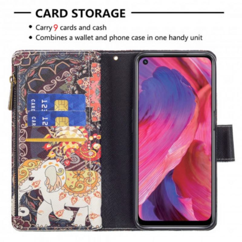 Folio-hoesje Oppo A54 5g / A74 5g Telefoonhoesje Olifant Zak Met Rits