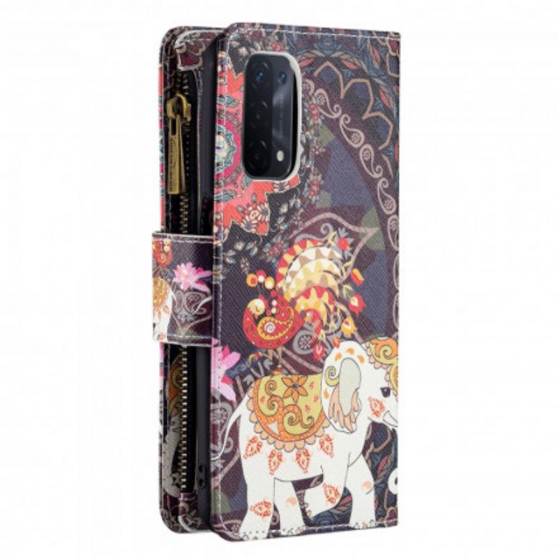 Folio-hoesje Oppo A54 5g / A74 5g Telefoonhoesje Olifant Zak Met Rits