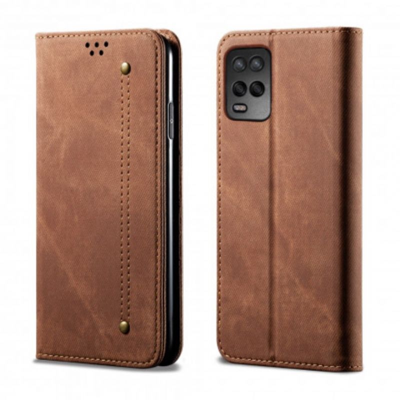 Folio-hoesje Voor Oppo A54 5g / A74 5g Denim Stof