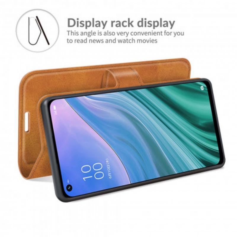 Leren Hoesje Voor Oppo A54 5g / A74 5g Klassieke Retro Lederen Stijl