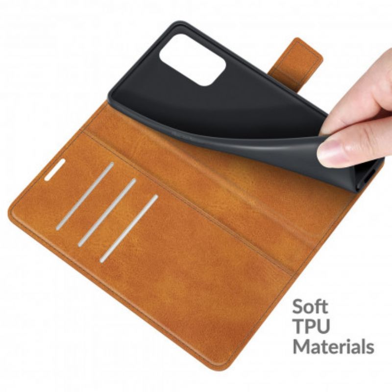Leren Hoesje Voor Oppo A54 5g / A74 5g Klassieke Retro Lederen Stijl