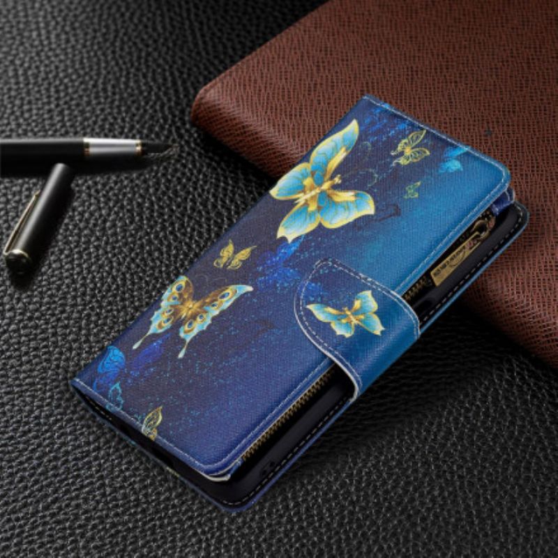 Leren Hoesje Voor Oppo A54 5g / A74 5g Vlinderzak Met Rits