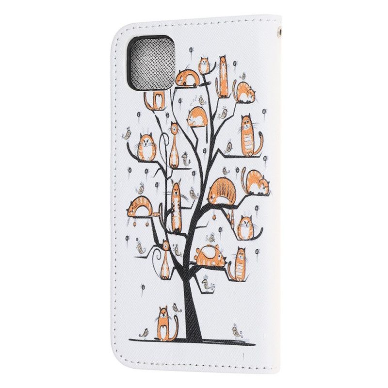 Bescherming Hoesje Huawei Y5p Telefoonhoesje Funky String Katten