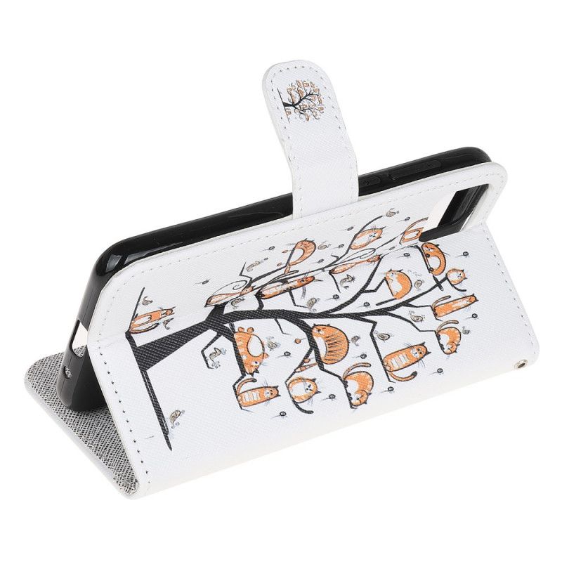 Bescherming Hoesje Huawei Y5p Telefoonhoesje Funky String Katten