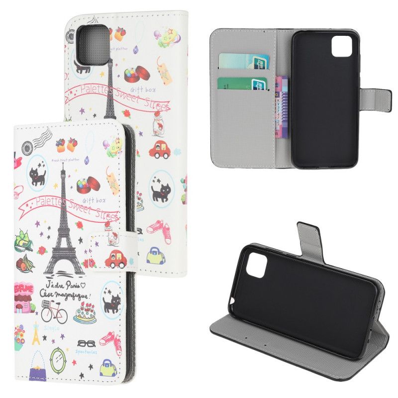 Cover Folio-hoesje Huawei Y5p Telefoonhoesje Ik Hou Van Parijs