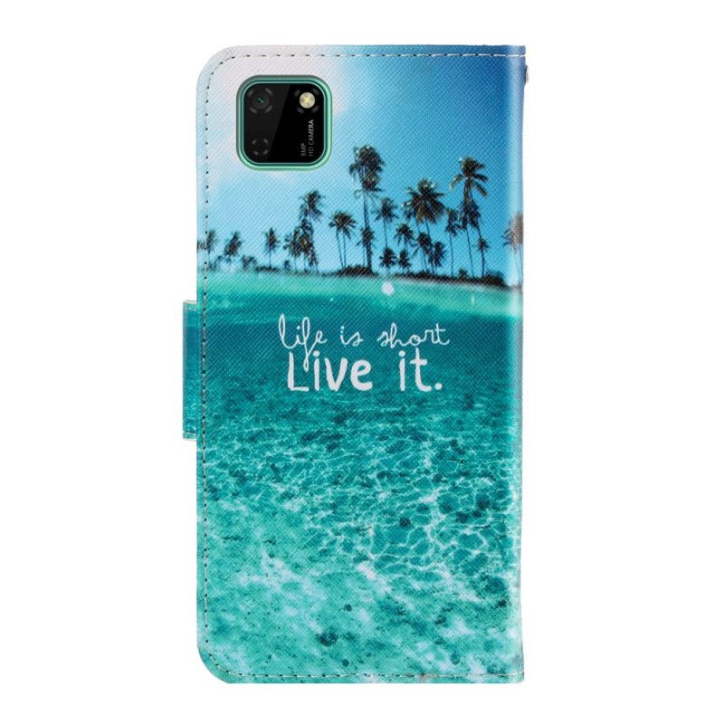 Cover Folio-hoesje Huawei Y5p Telefoonhoesje Leef Het Met String