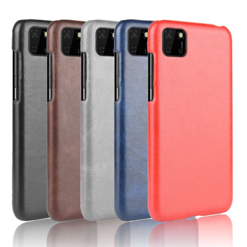 Cover Hoesje Huawei Y5p Grijs Zwart Telefoonhoesje Prestatie Lychee Leereffect