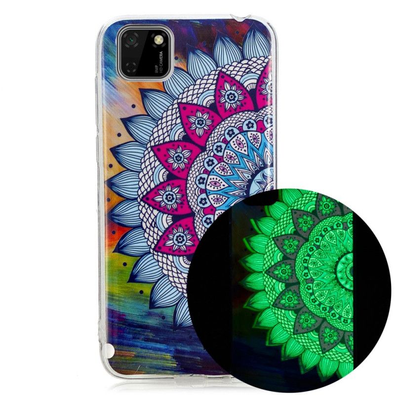 Cover Hoesje Huawei Y5p Telefoonhoesje Fluorescerende Mandala