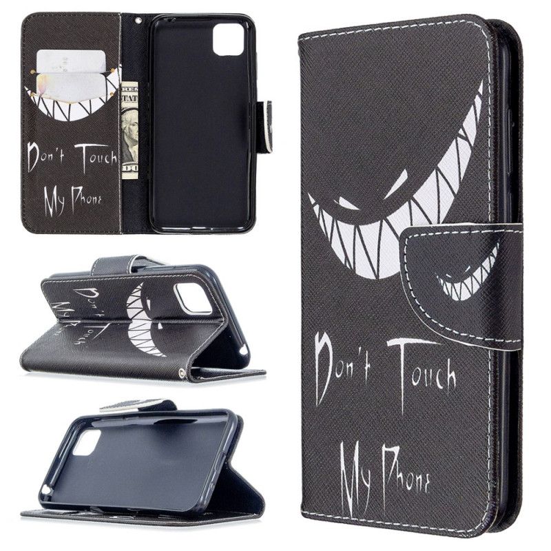Flip Case Leren Huawei Y5p Duivelse Telefoon