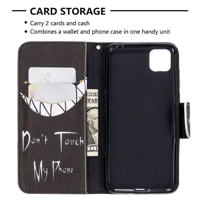 Flip Case Leren Huawei Y5p Duivelse Telefoon