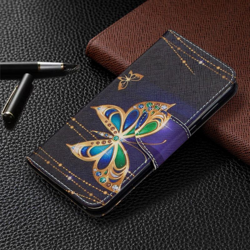 Flip Case Leren Huawei Y5p Magische Vlinder
