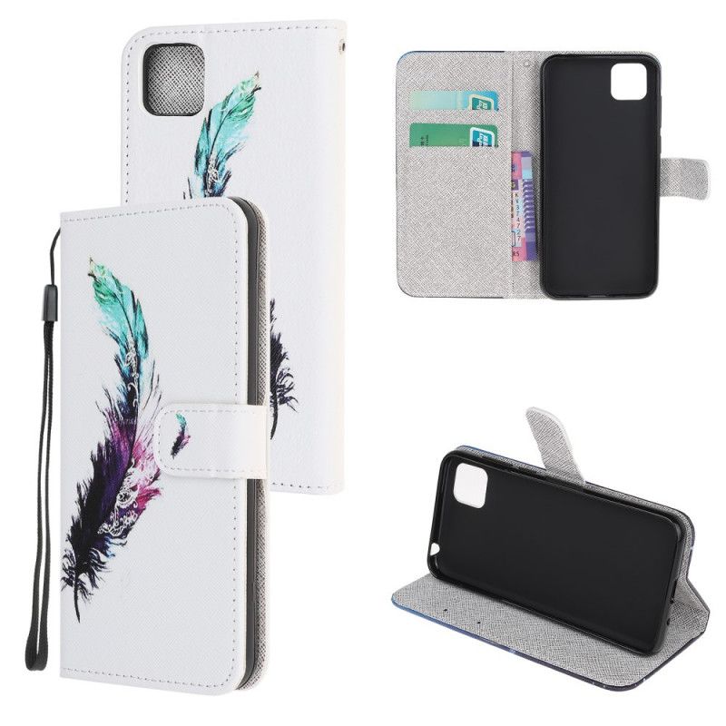 Flip Case Leren Huawei Y5p Veer Met String