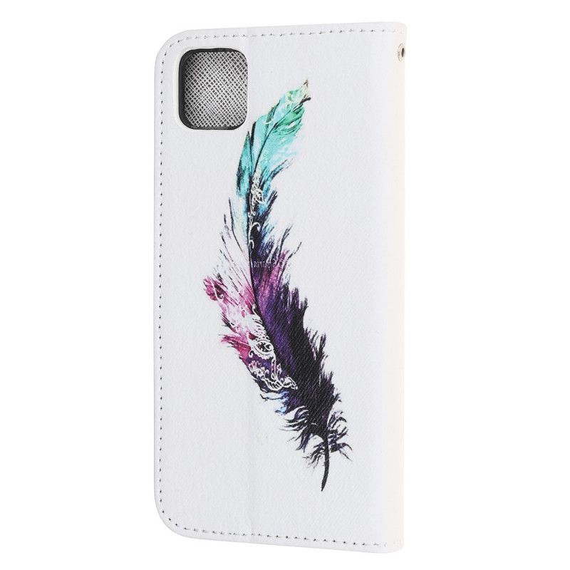 Flip Case Leren Huawei Y5p Veer Met String