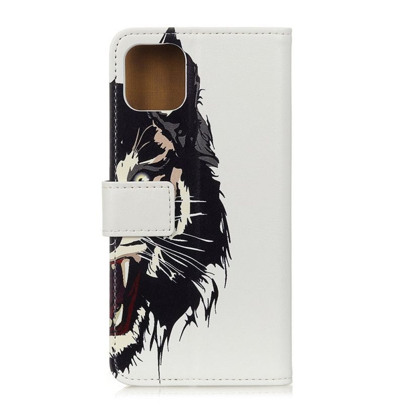 Flip Case Leren Huawei Y5p Woeste Tijger