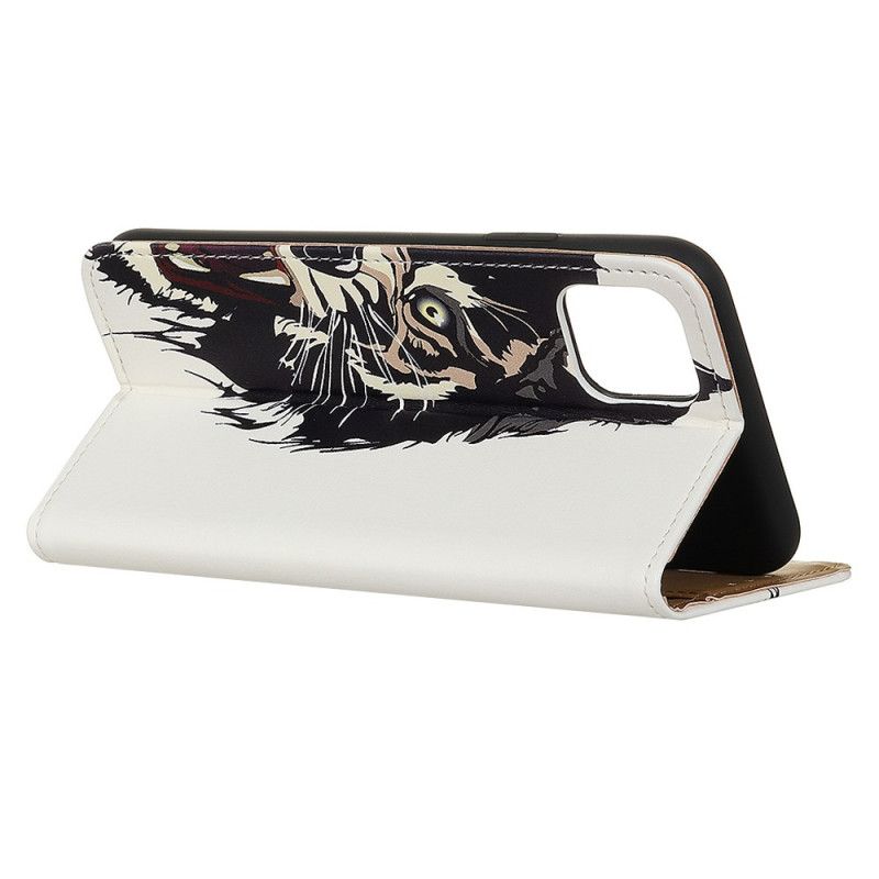 Flip Case Leren Huawei Y5p Woeste Tijger