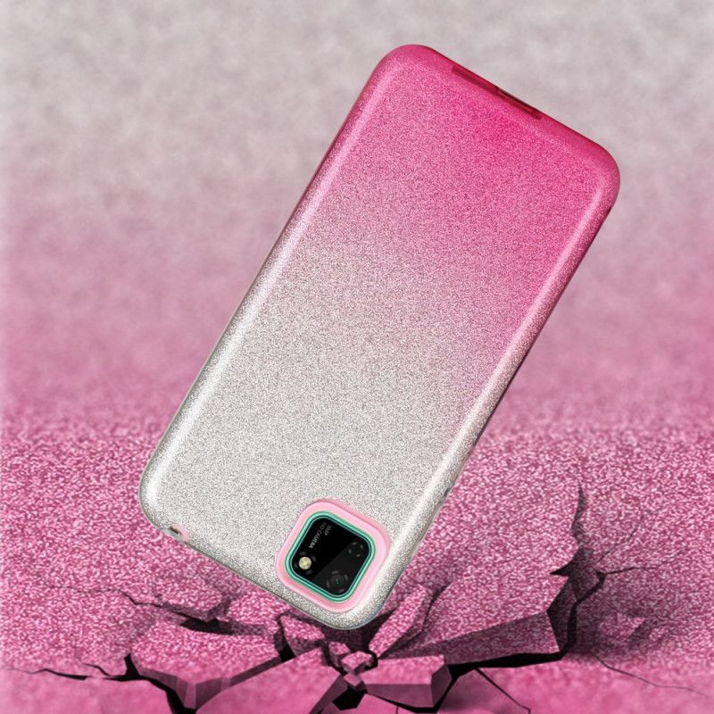 Hoesje Huawei Y5p Magenta Zwart Glitterverloop