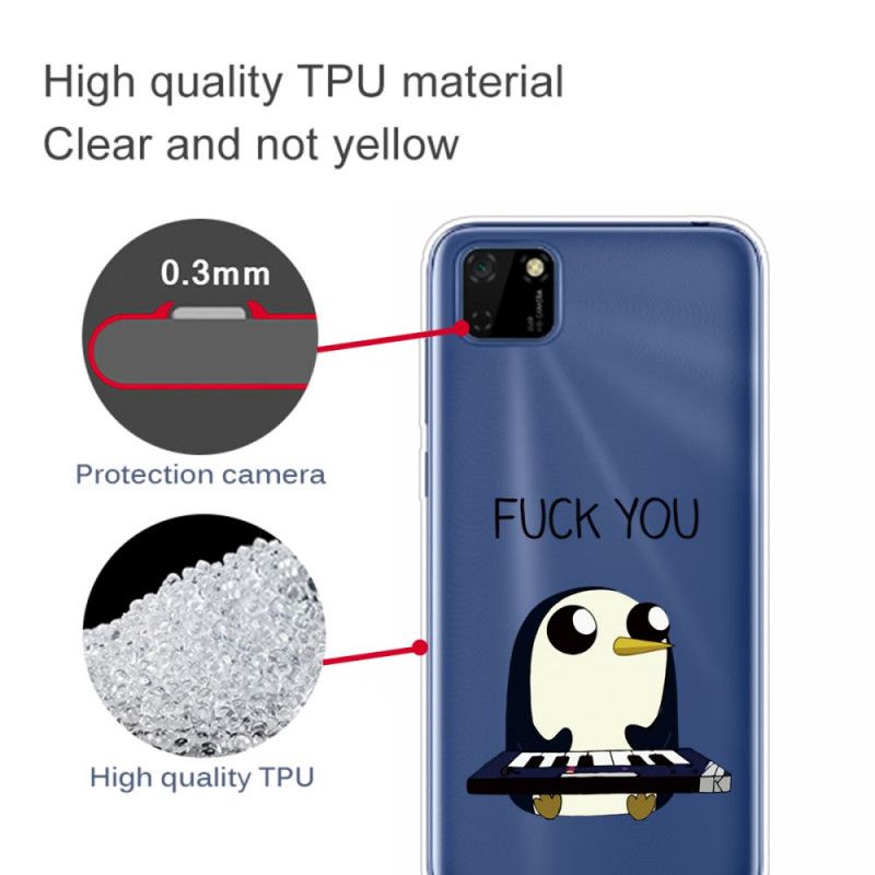 Hoesje Huawei Y5p Pinguin Fuck You