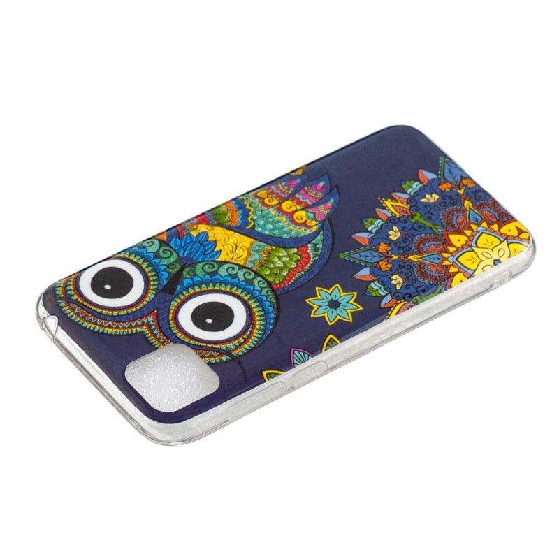 Hoesje Huawei Y5p Telefoonhoesje Fluorescerende Mandala-Uil