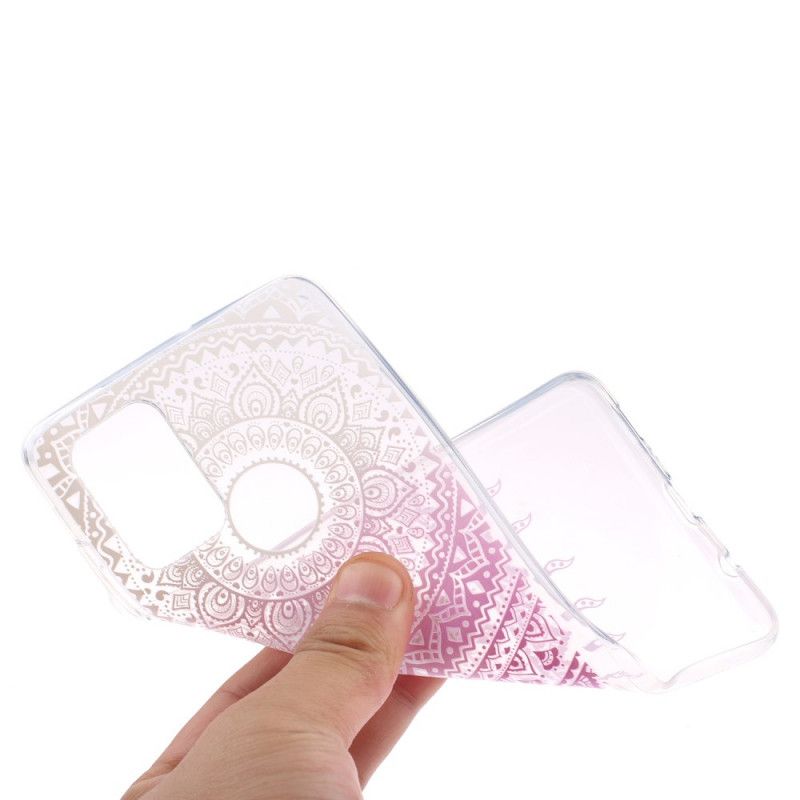 Hoesje voor Huawei Y5p Lichtblauw Roze Transparante Kleurrijke Mandala