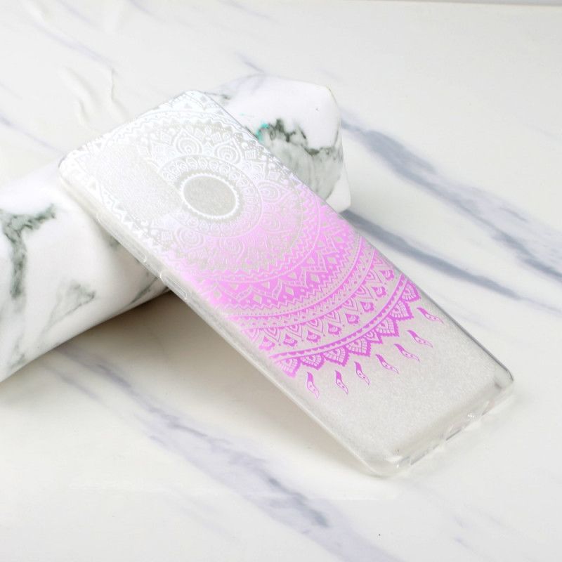 Hoesje voor Huawei Y5p Lichtblauw Roze Transparante Kleurrijke Mandala
