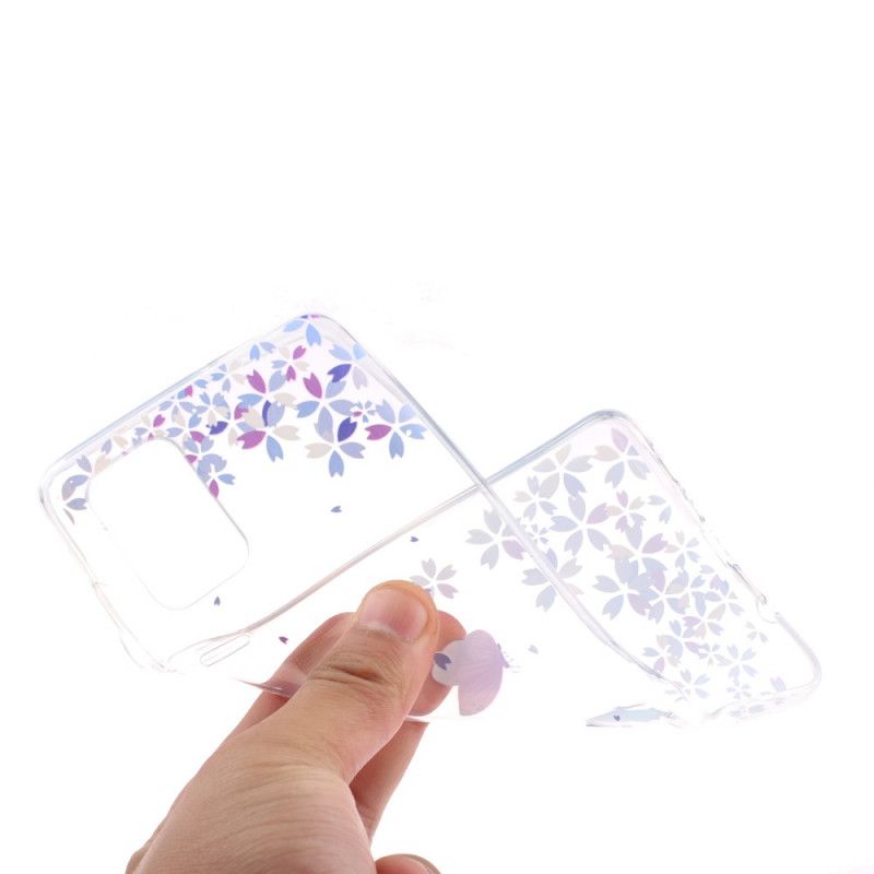 Hoesje voor Huawei Y5p Transparante Vlinders En Bloemen