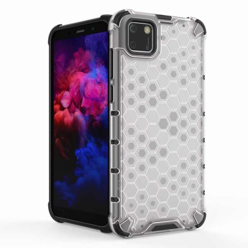 Hoesje voor Huawei Y5p Wit Zwart Honingraatstijl