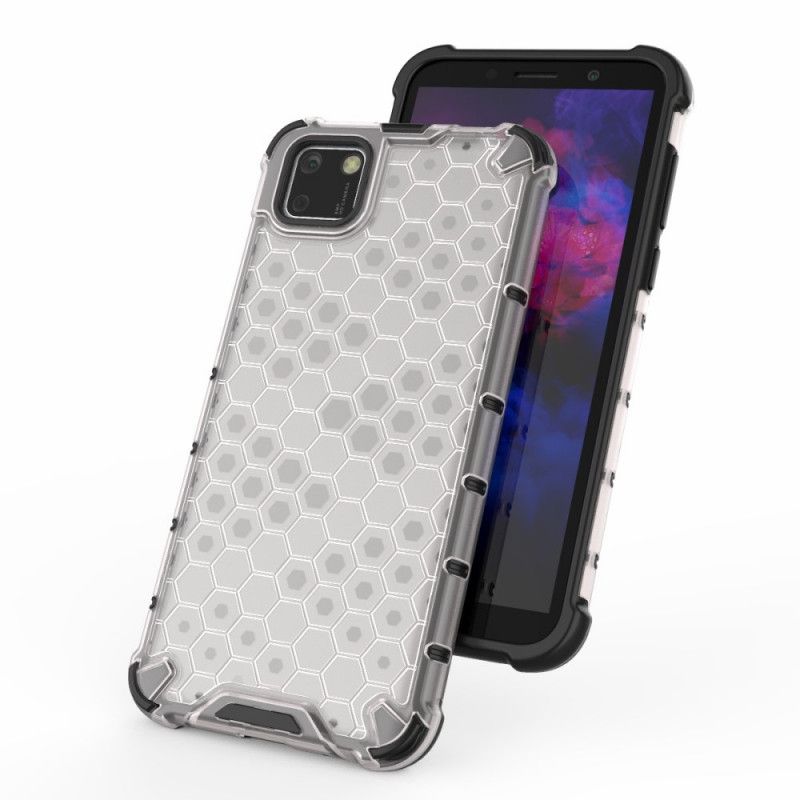 Hoesje voor Huawei Y5p Wit Zwart Honingraatstijl