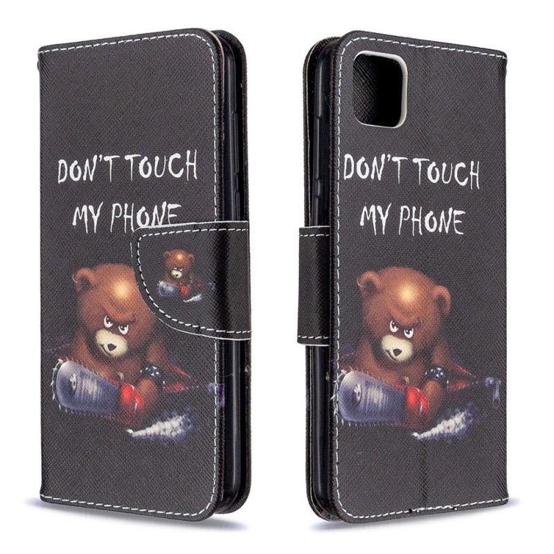 Leren Hoesje Huawei Y5p Gevaarlijke Beer