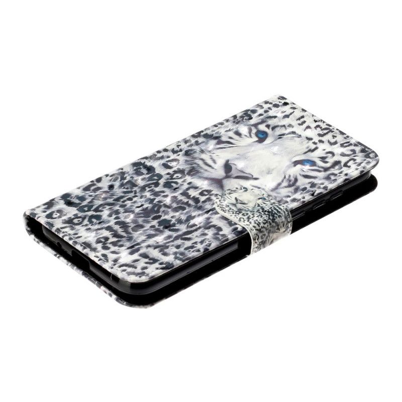 Leren Hoesje Huawei Y5p Tijgerlichtspots Met Riempje