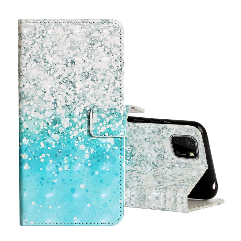 Leren Hoesje voor Huawei Y5p Blauw Glitterverloop