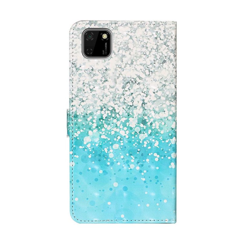Leren Hoesje voor Huawei Y5p Blauw Glitterverloop