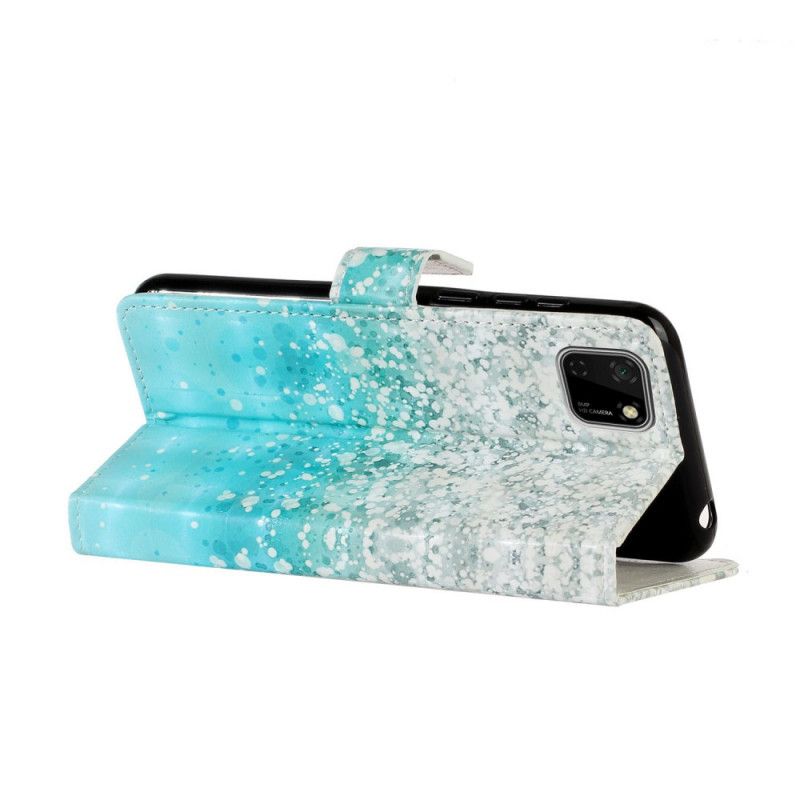 Leren Hoesje voor Huawei Y5p Blauw Glitterverloop
