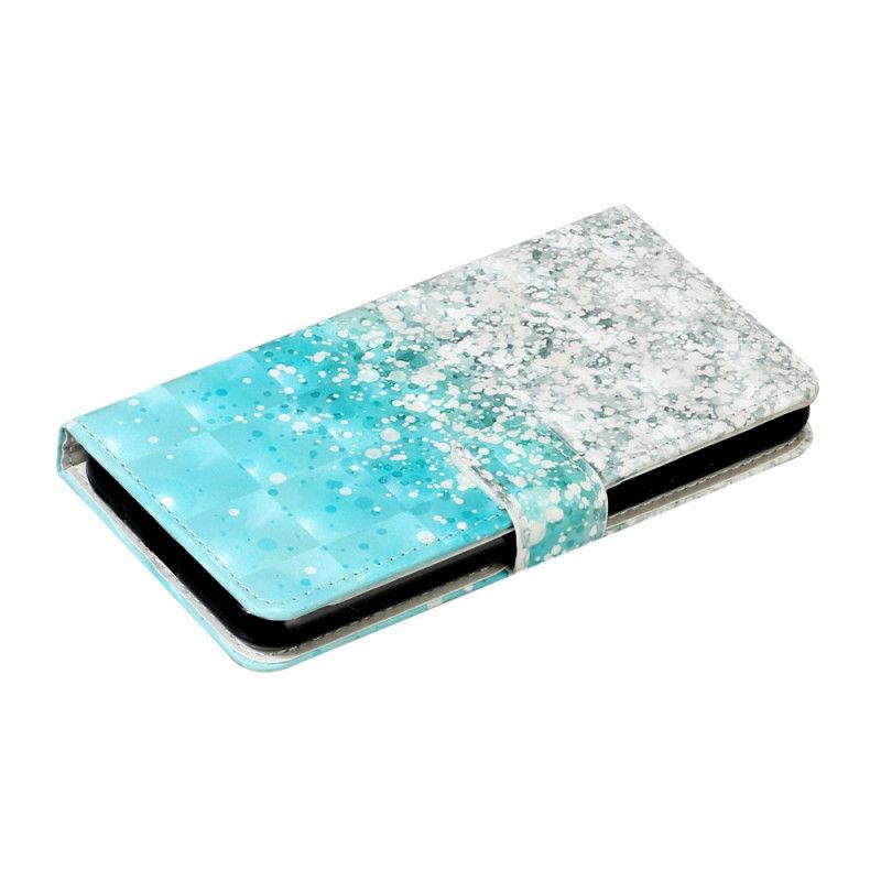 Leren Hoesje voor Huawei Y5p Blauw Glitterverloop