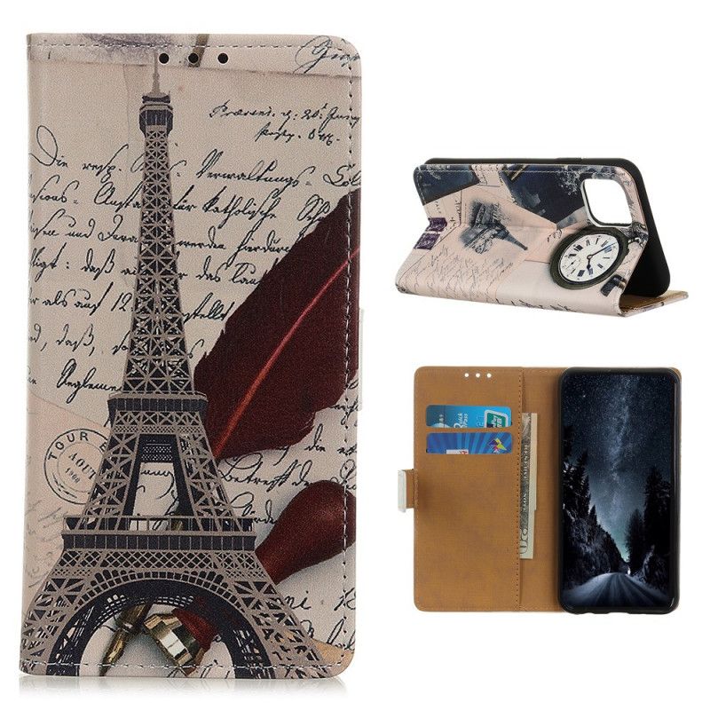 Leren Hoesje voor Huawei Y5p Eiffeltoren Van De Dichter